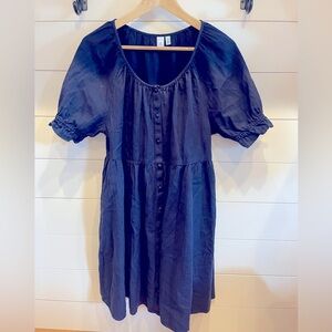 Linen empire waist above the knee dress